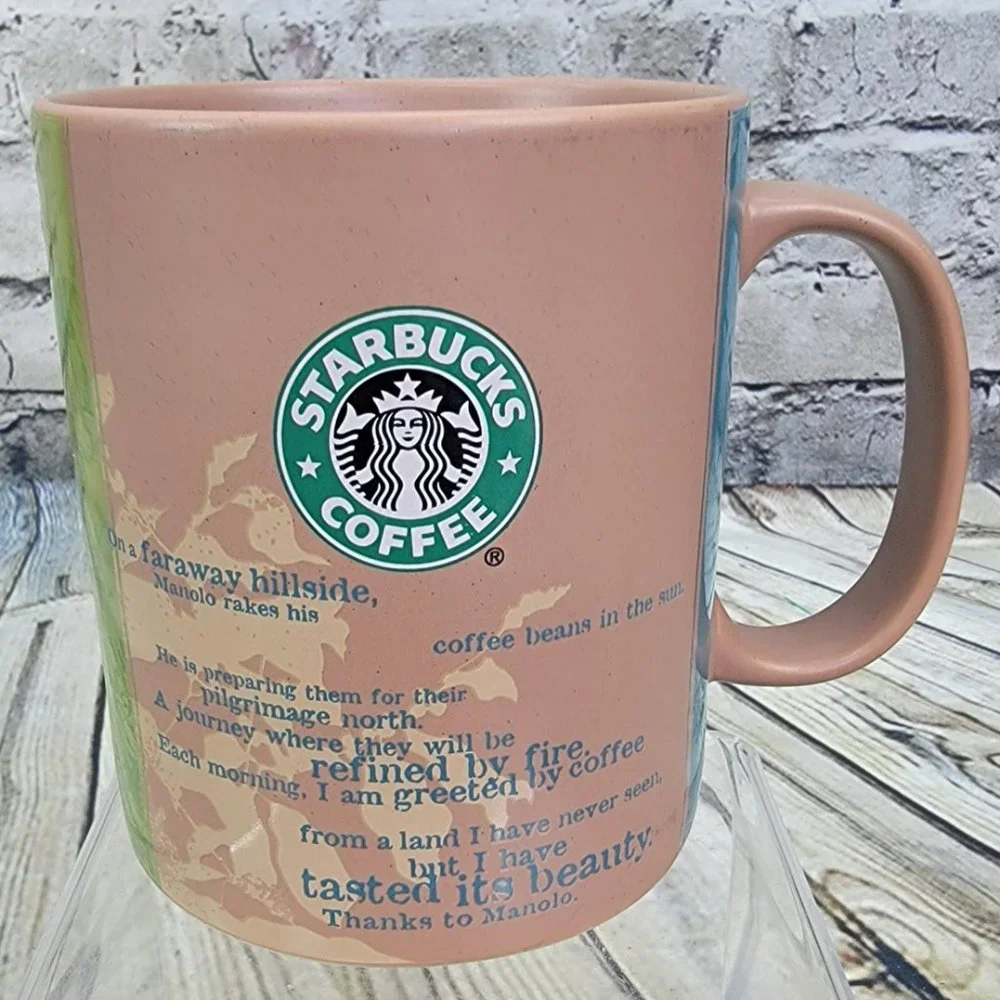 Starbucks Coffee Cup Mug 2006 Collectible Bean Story‎ Manolo 18 fl. oz Ceramic
